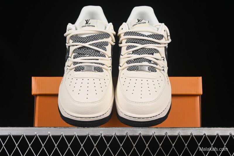 Nike Air Force 1 '07 Low LV Collaboration Blue Swoosh Drawstring Casual Sneakers - DM6868-061