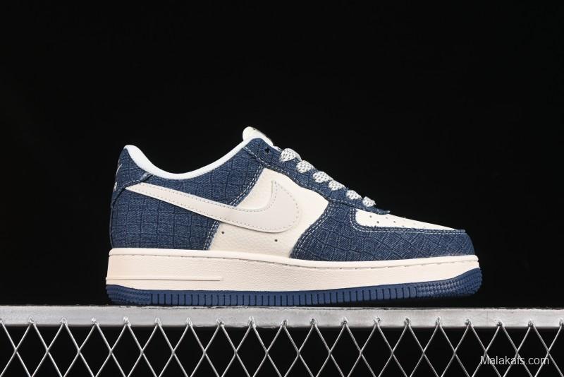 Nike Air Force 1'07 Low LV Collaboration Dark Blue Checkerboard Casual Sneakers - XS1958-551