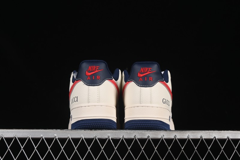 Nike Air Force 1'07 Low Gucci Collaboration Blue Red Swoosh Casual Sneakers - JJ2508-713