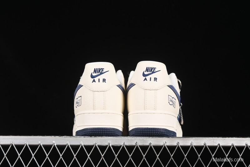 Nike Air Force 1'07 Low Balenciaga Collaboration Blue Woven Label Low-Top Casual Sneakers - DF0188-062