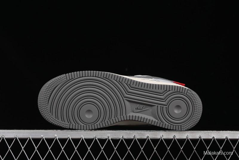 Nike Air Force 1'07 Low The North Face Collaboration Grey Multi-Tone Casual Sneakers - JJ2508-715