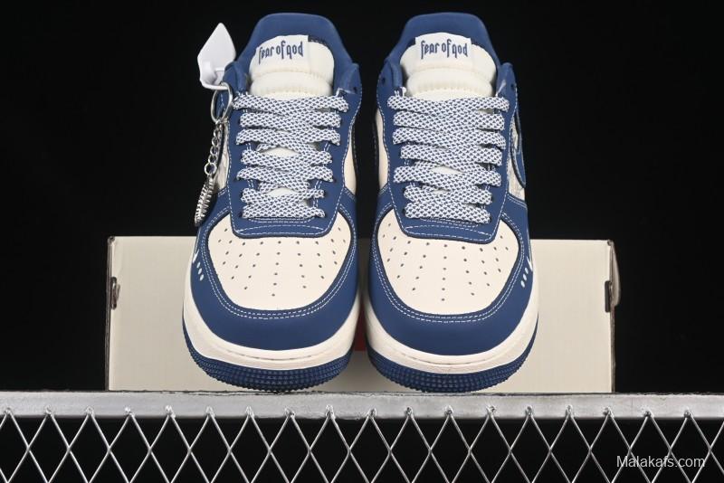 Nike Air Force 1'07 Low FOG Collaboration Beige Blue Ripple Casual Sneakers - KK1988-079