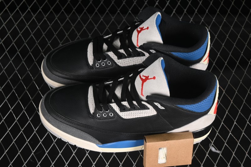Nike Air Jordan 3 Retro OG Rare Air Sneakers with Small Reverse Swoosh - IB8967-004
