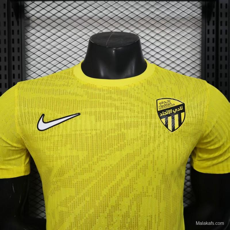 Player Version 25/26 Al-Ittihad Jeddah Yellow with Vertical Stripe Pattern Jersey