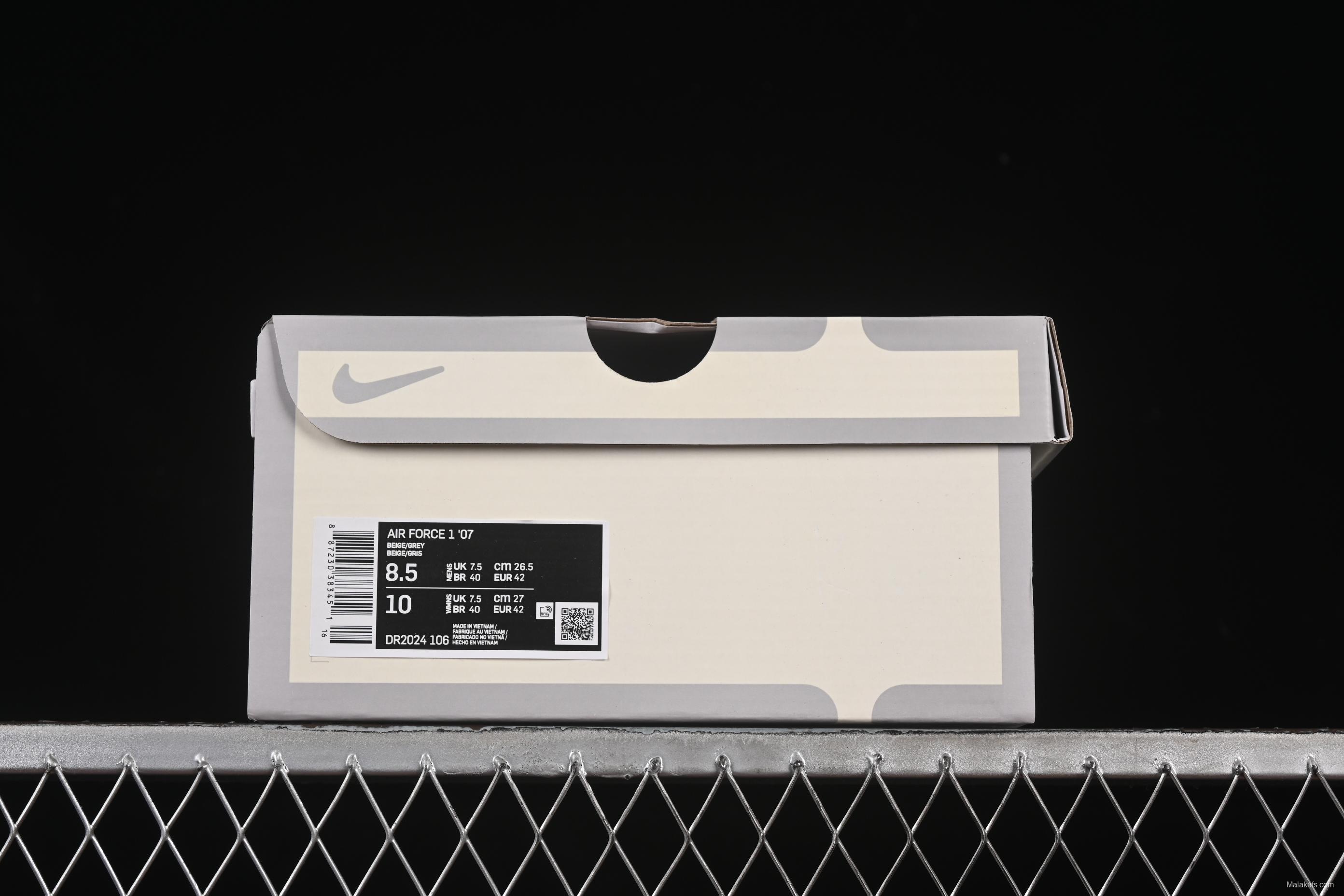 Nike Air Force 1 '07 Low Dream White Grey Swoosh Casual Sneakers - DR2024-106