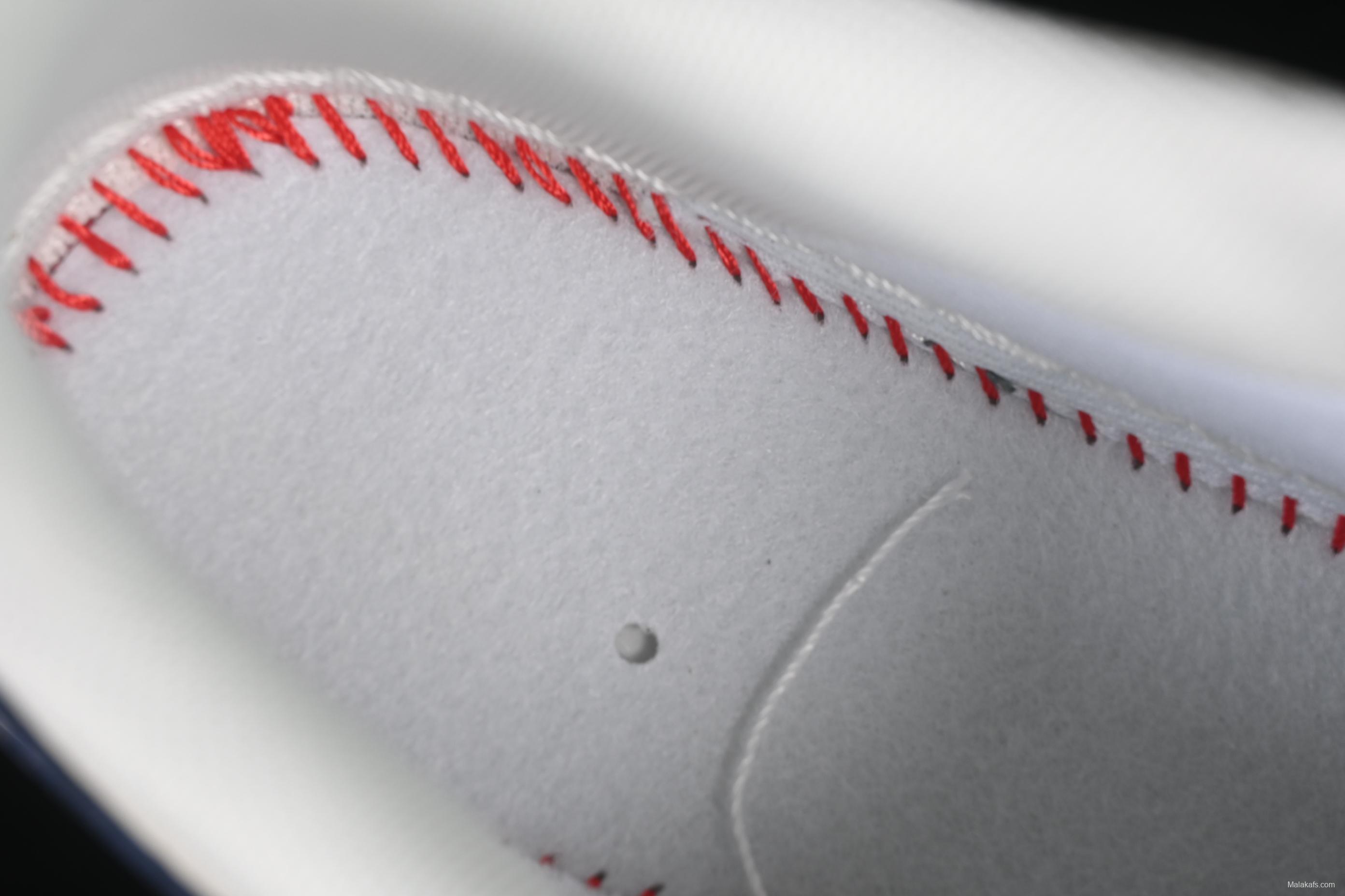 Nike Air Force 1 '07 Low Stussy Collaboration Light Blue Sole Red Heel Casual Sneakers - JJ2508-716