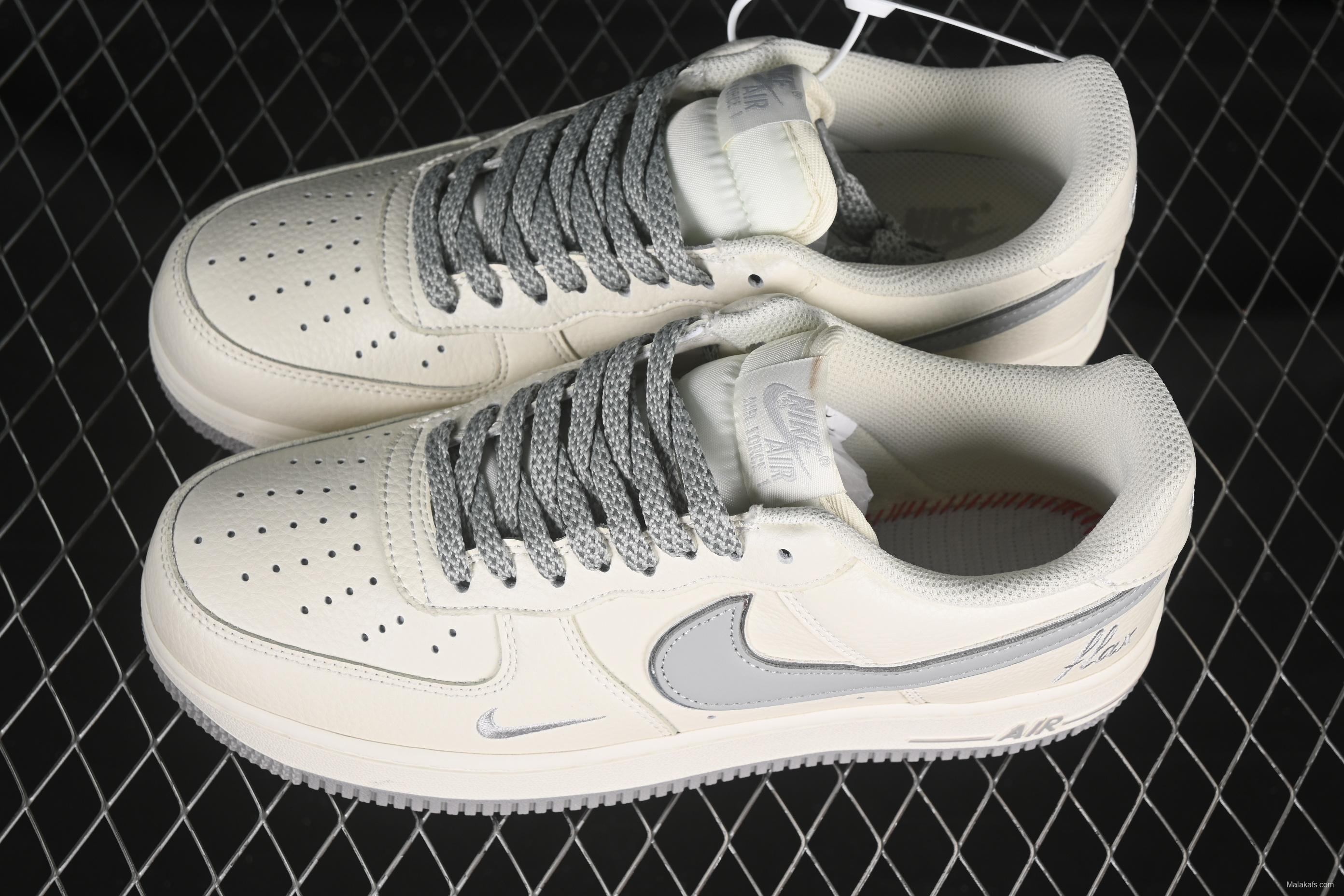 Nike Air Force 1 '07 Low Dream White Grey Swoosh Casual Sneakers - DR2024-106