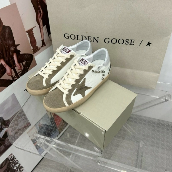 2025 Women GGDB White Beige Suede Leather Sneakers MJ00260