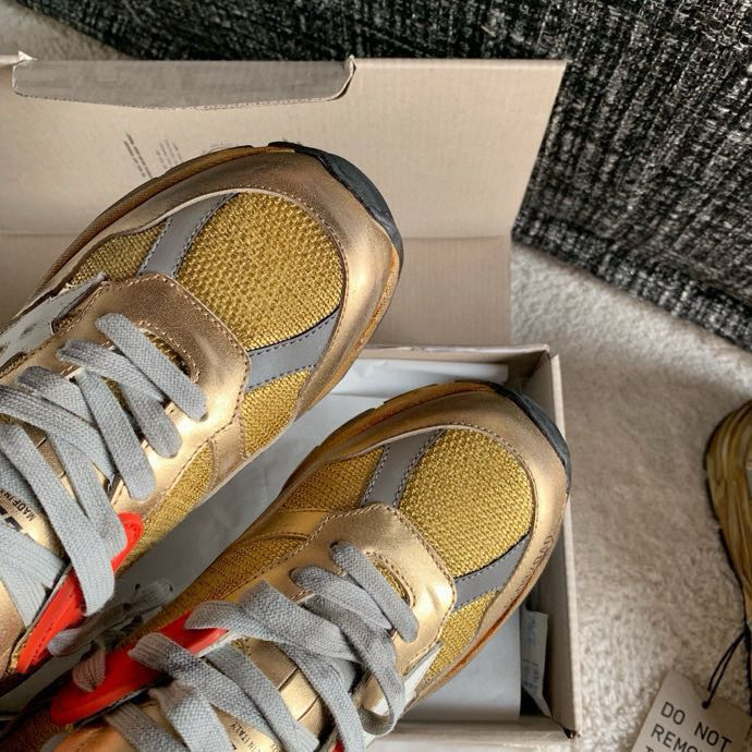 2024 Unisex GGDB Beige Grey Red Leather Mesh Sneakers