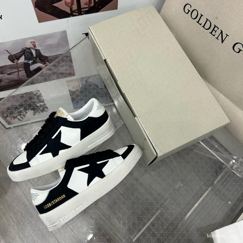 2024 Unisex GGDB Black White Leather Sneakers 