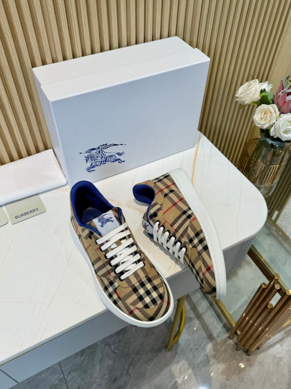 2024 Unisex Burberry Beige Black Cotton Casual Shoes MJ00320