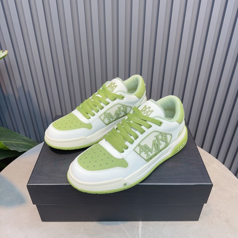 2025 Unisex Amiri Green White Leather Sneakers MJ00360