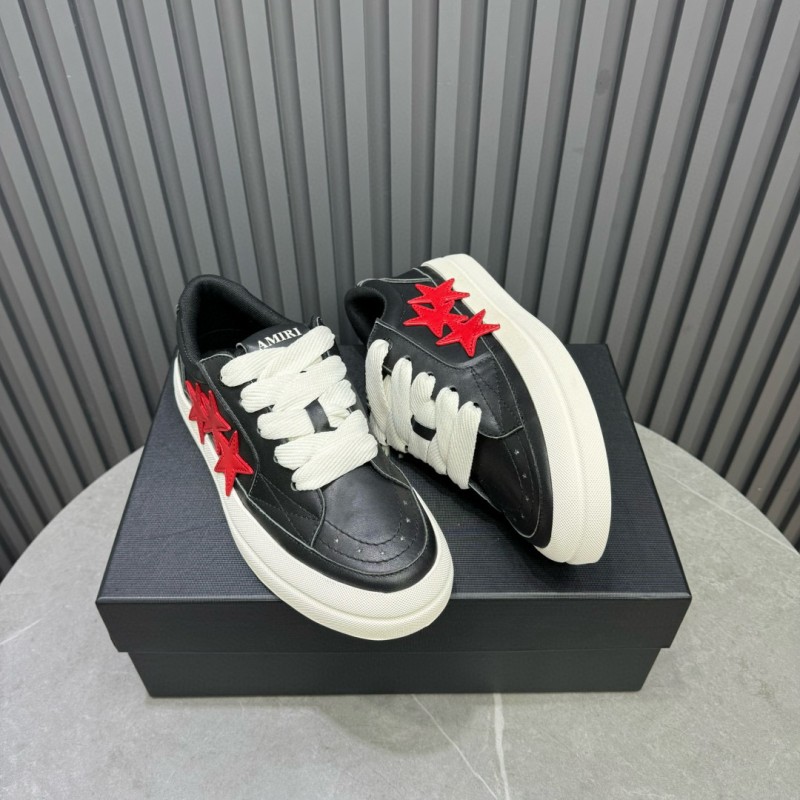 2024 Unisex Amiri Black Red Leather Sneakers MJ00300