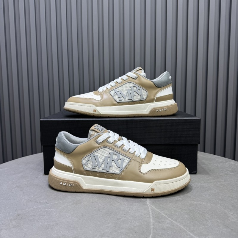 2025 Unisex Amiri Beige White Leather Sneakers MJ00360