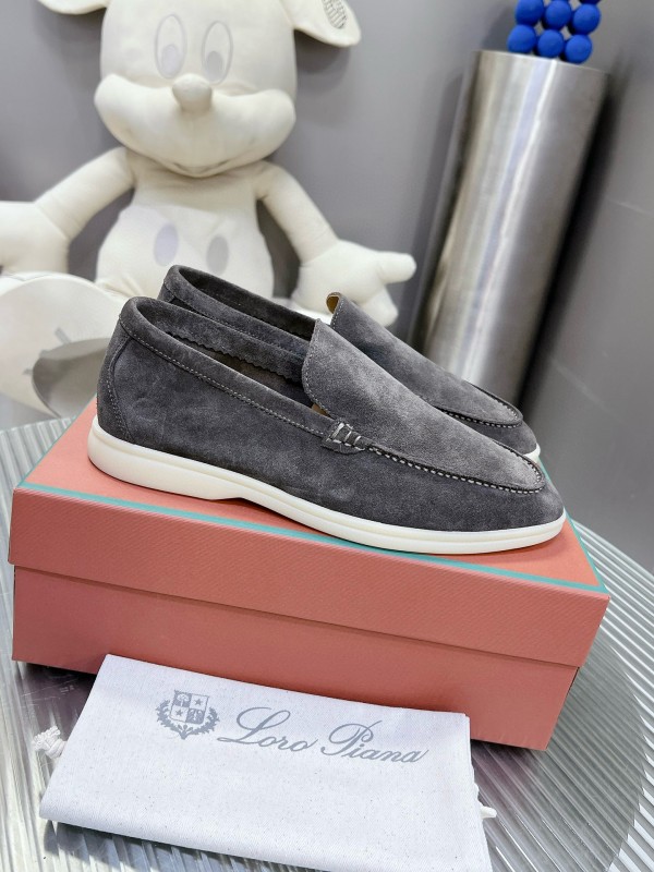 2024 Unisex Le Parmentier Grey Suede Loafers MJ00270