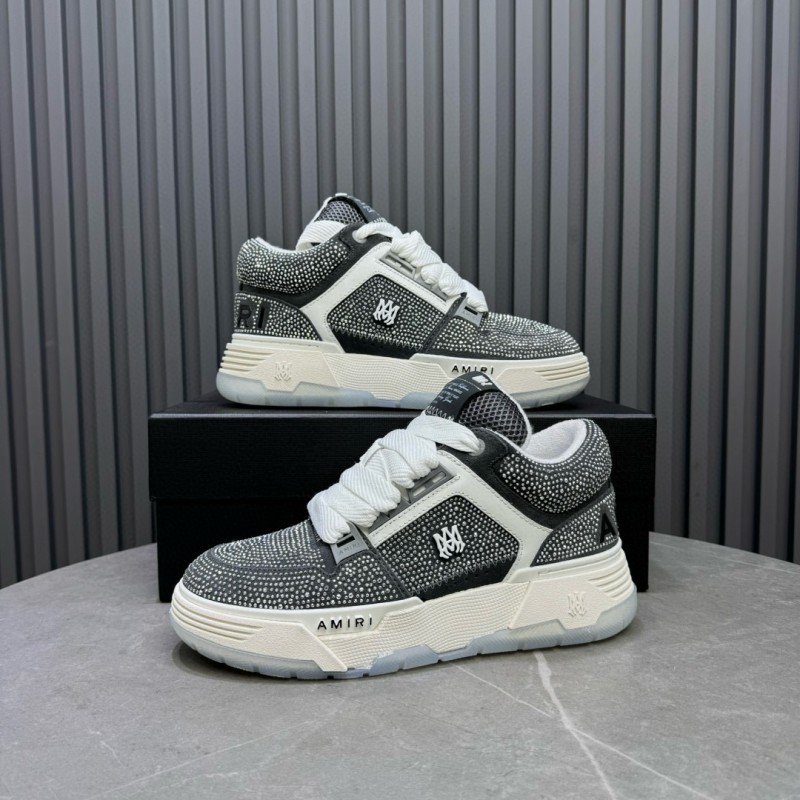 2024 Unisex Amiri Black White Leather Suede Sneaker MJ00410