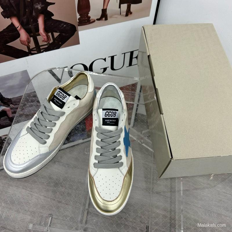 2024 Unisex GGDB White Pink Grey Leather Suede Low Top Sneakers MJ00260