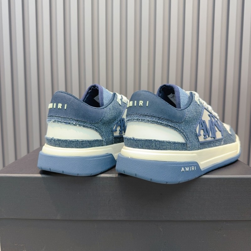 2025 Unisex Amiri Blue White Leather Sneakers MJ00360
