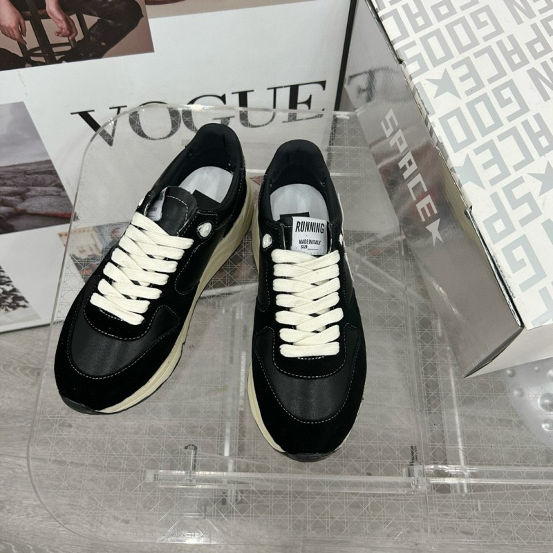 2024 Women GGDB Black White Leather Suede Sneakers