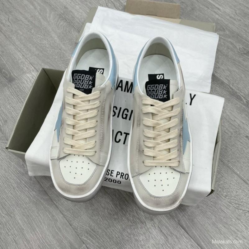 2024 Unisex GGDB White Light Blue Suede Leather Sneakers MJ00260