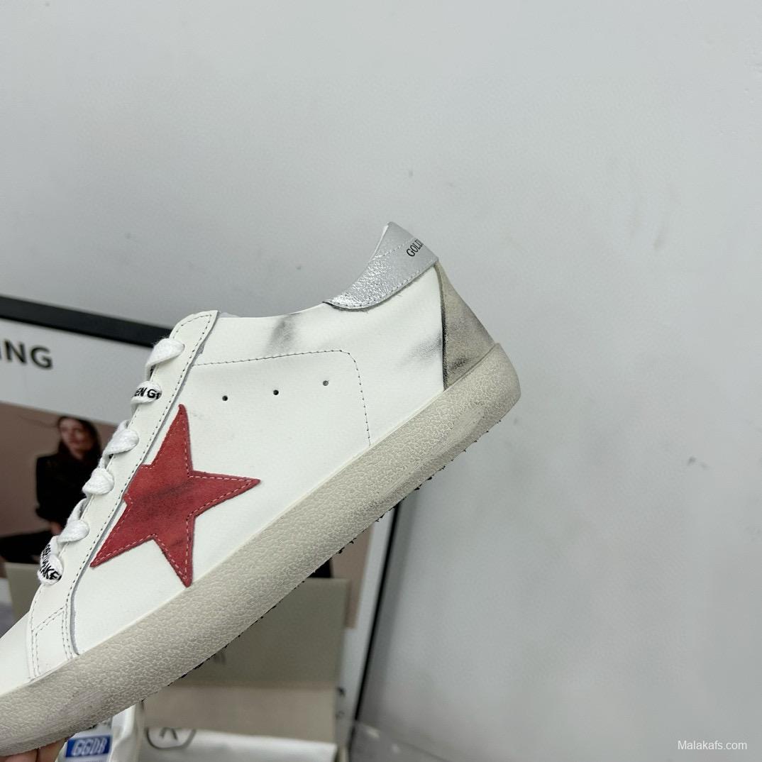 2025 Women GGDB White Red Leather Sneakers