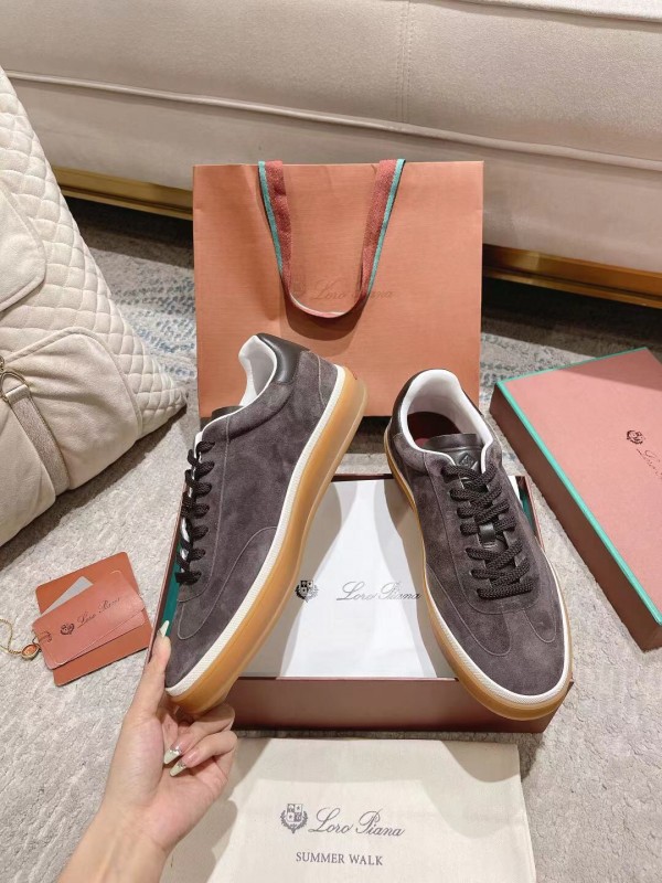 2025 Unisex Le Parmentier Grey Suede Leather Sneakers Top Version LY00320(F)/LY00330(M)