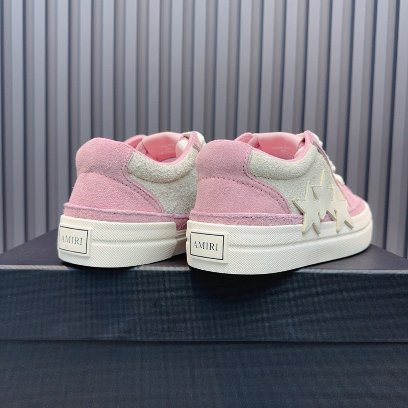 2024 Women Amiri Pink White Canvas Sneakers MJ00300