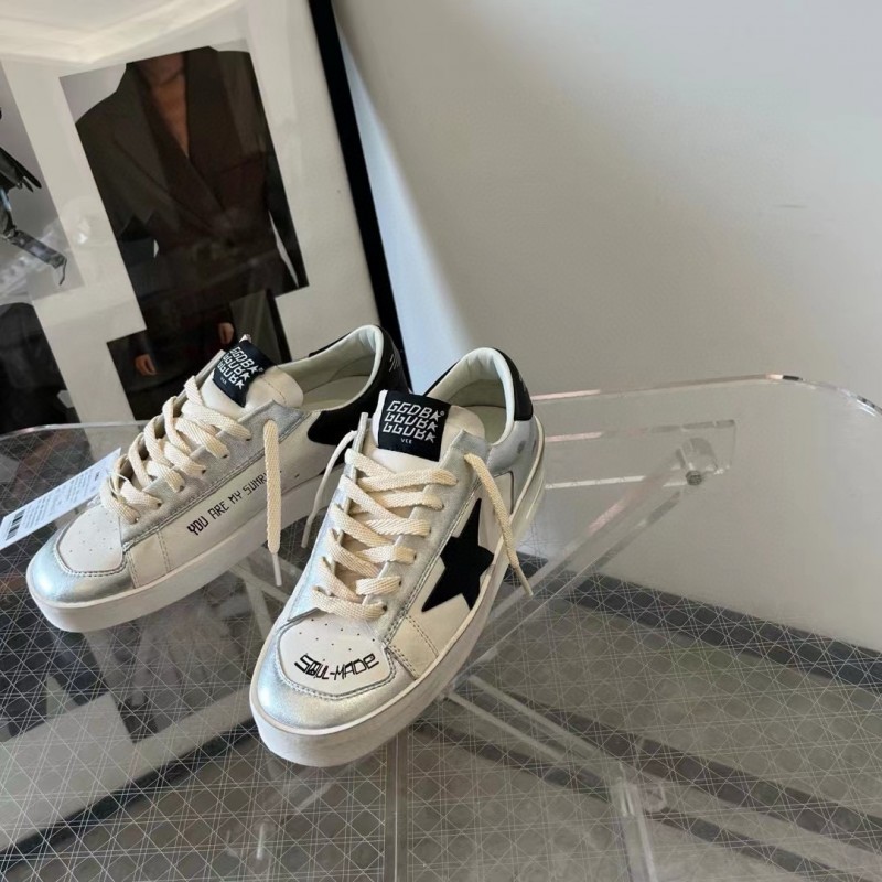 2024 Unisex GGDB White Silver Leather Sneakers MJ00260