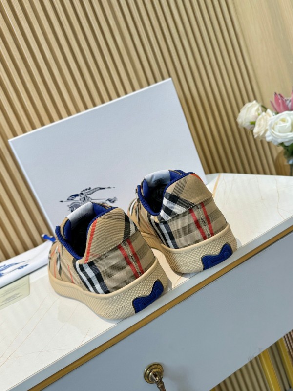 2024 Unisex Burberry Beige Black Red Cotton TPU Sneakers MJ00320