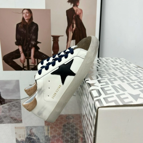 2025 Women GGDB White Black Suede Leather Sneakers