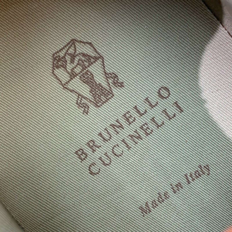 2025 Unisex Brunello Cucinelli Grey Brown White Suede Fabric Sneakers LY