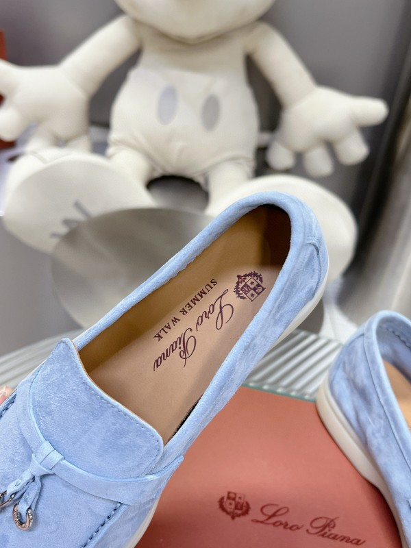 2024 Unisex Le Parmentier light blue suede Loafers MJ00270