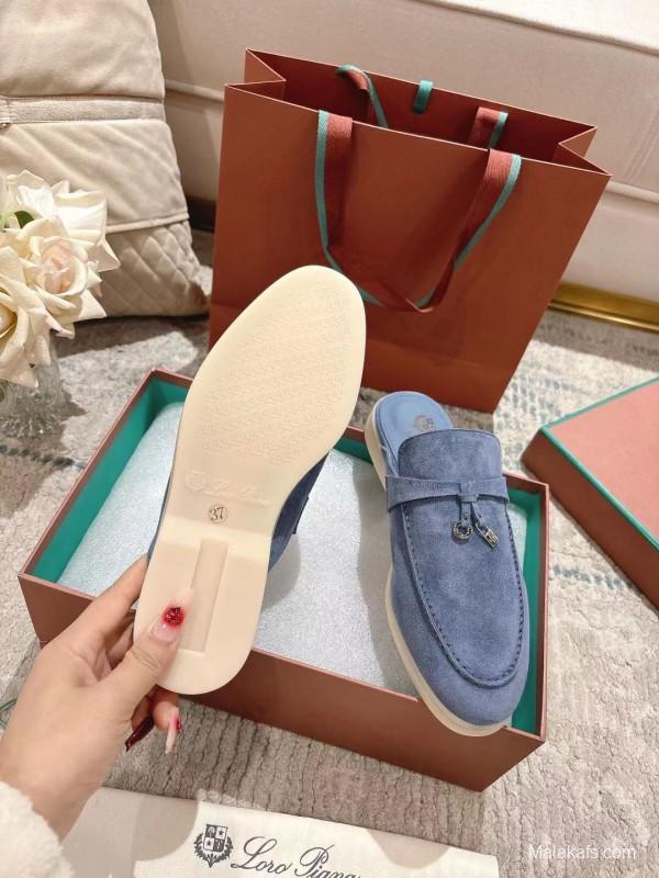 2025 Women LP Blue Suede Slippers LY00260