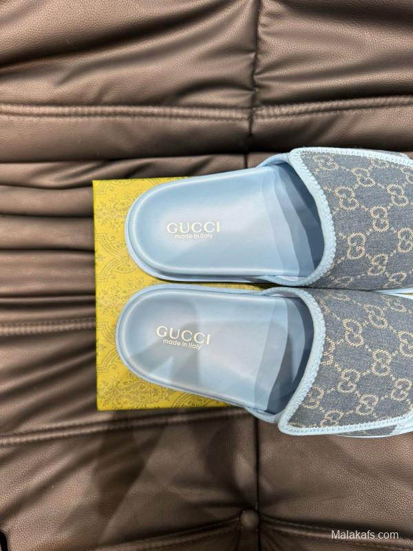 2024 Gucci blue fabric slippers MJ00200