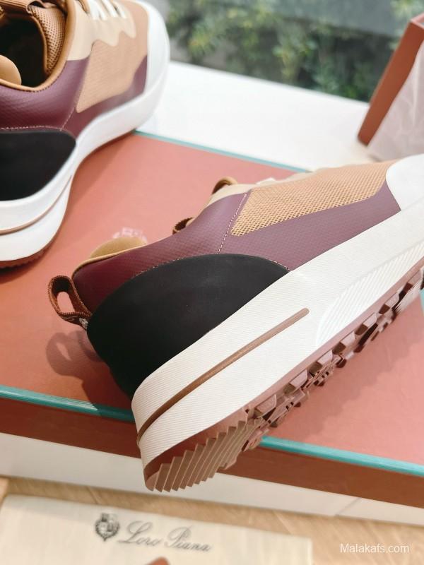 2024 Unisex Le Parmentier Brown Beige Knit Sneakers Top Version MJ00340
