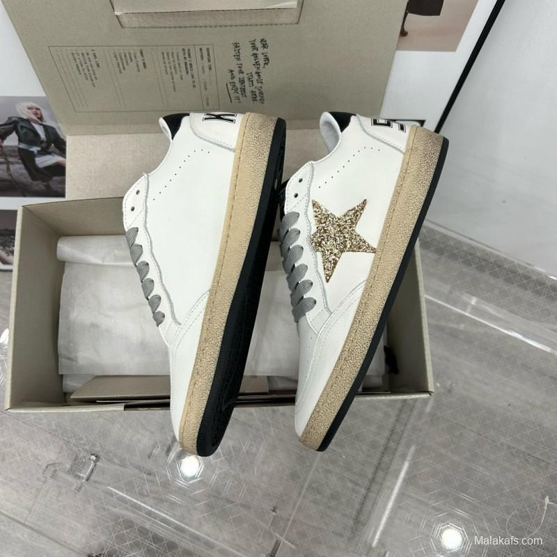 2024 Unisex GGDB White Gold Leather Sneakers MJ00260