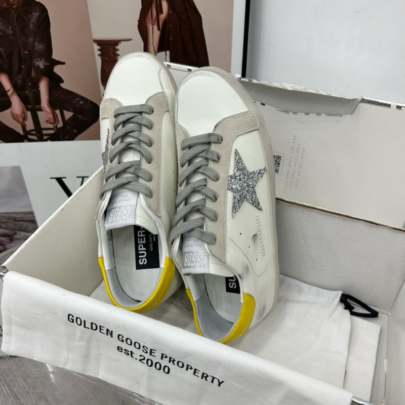 2025 Women GGDB White Grey Silver Glitter Yellow Leather Suede Sneakers