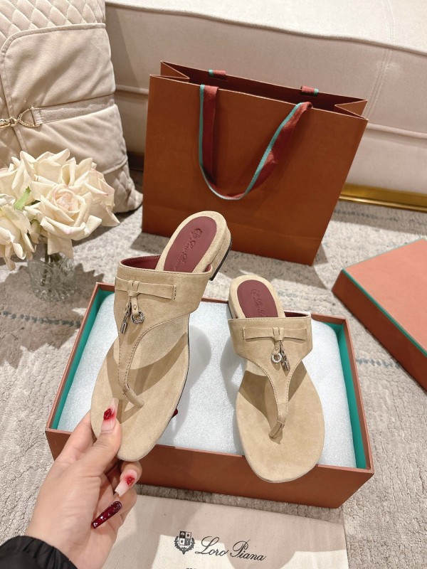 2025 Slippers Le Parmentier Beige Suede Slippers LY00250