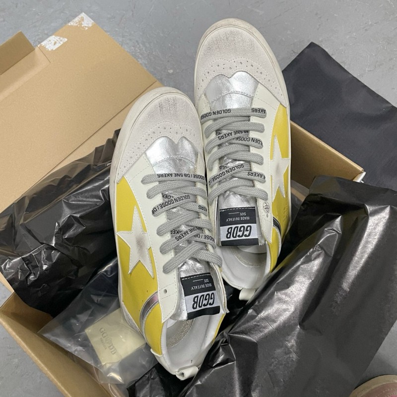 2024 Unisex GGDB Yellow White Leather Suede High Top Sneakers MJ00300