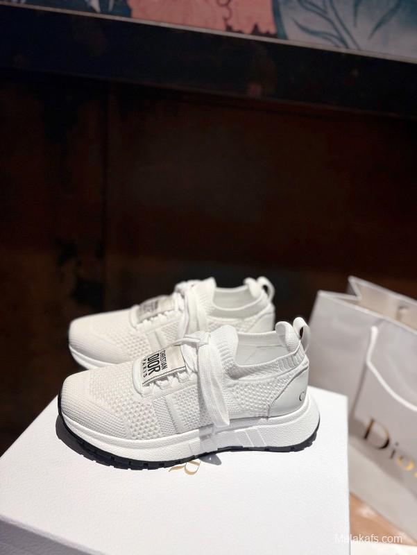 2025 Unisex Dior White Knit Mesh Sneakers LY00260