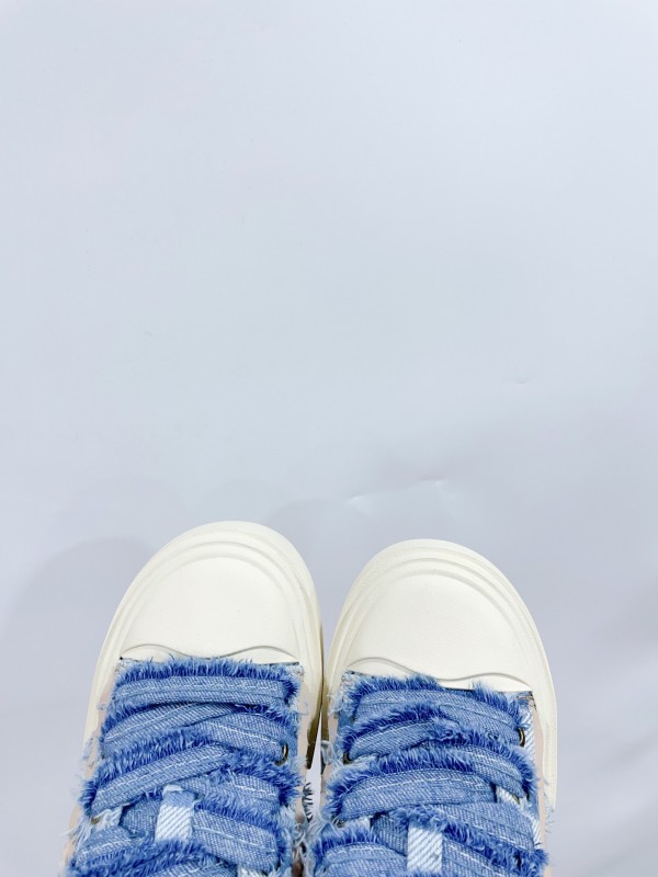 2025 Women 13DE MARZO Blue White Canvas Leather Casual Shoes Teddy Bear KFY00280