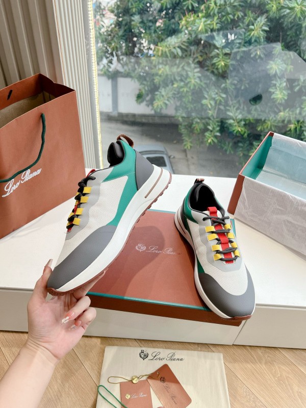 2024 Unisex Le Parmentier Green White Gray Knitted Casual Sneakers Top Version MJ00340