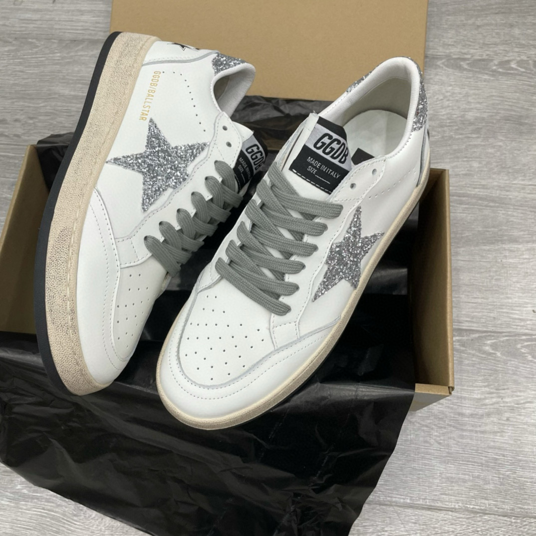 2024 Unisex GGDB White Grey Leather Sneakers MJ00260