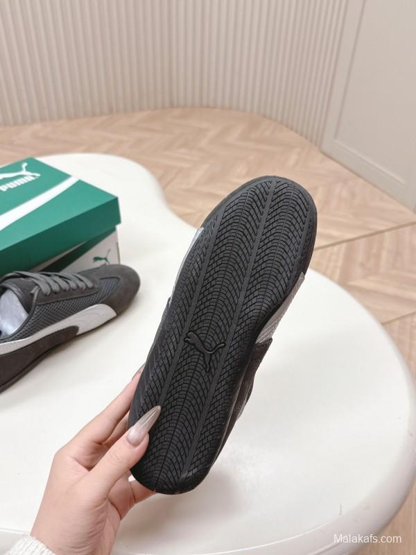 2025 Women Puma Grey White Suede Mesh Sneakers LY00280