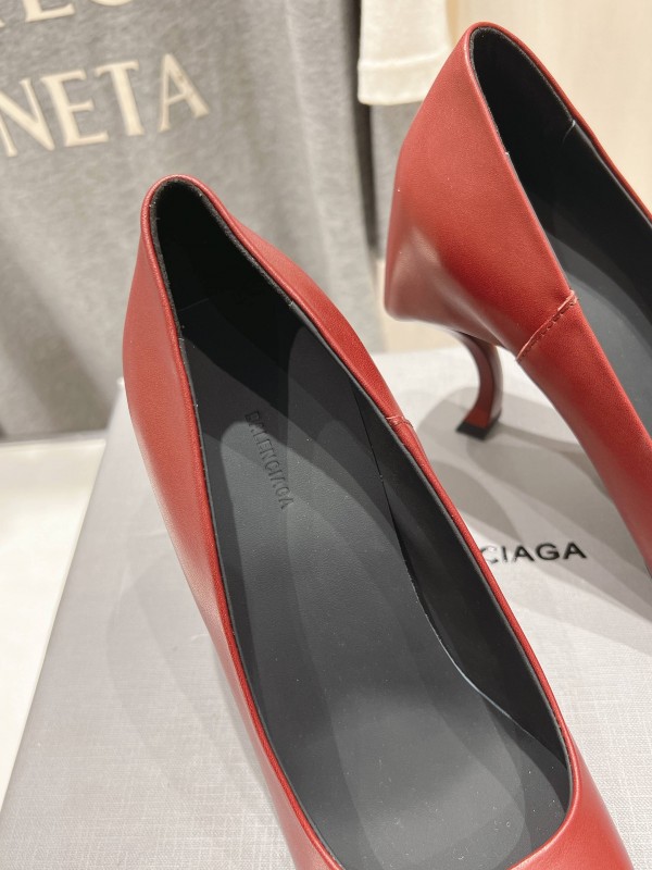 2025 Women Balenciaga Brown Leather High Heels