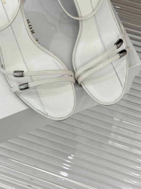 2025 Women Yves Saint Laurent White Leather High Heel Slingback KFY00270