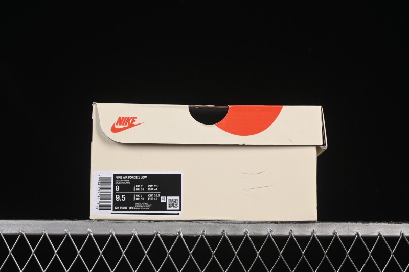 Nike Air Force 1 '07 Low Stussy Collaboration White Gray Casual Sneakers - KK1988-093