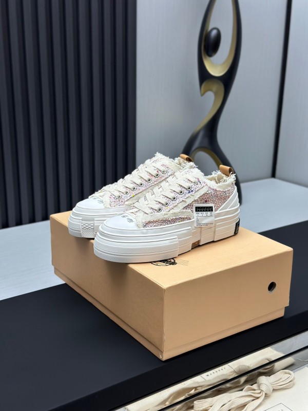 2025 Unisex XVESSEL White Canvas Plimsolls Vulcanized AS00260