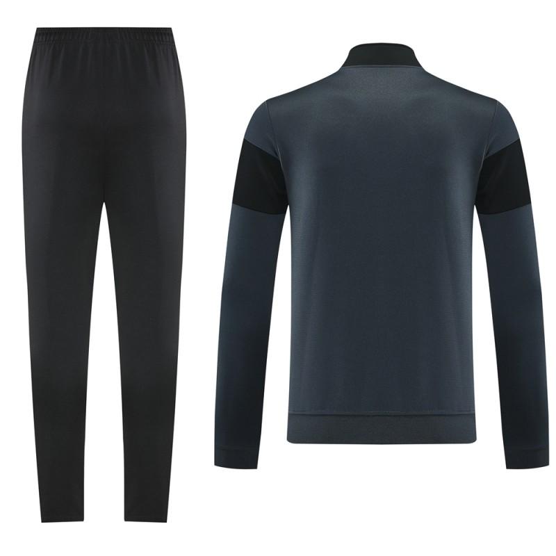 2025 Nike Black/Deep Grey Full Hoodie Zipper Jacket +Long Pants