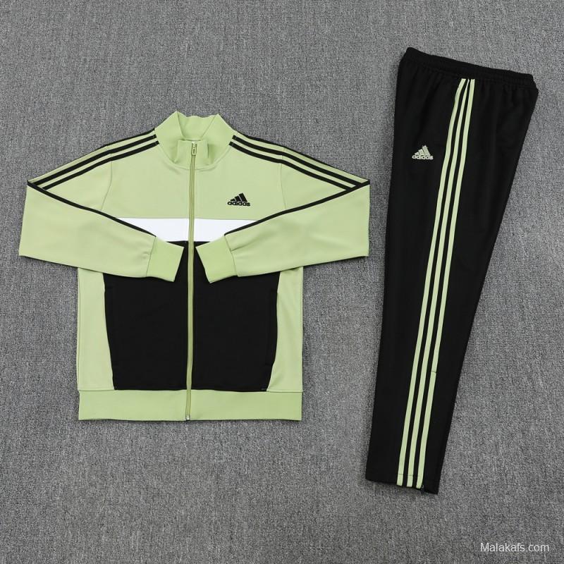 2025 Adidas Light Green/Black Full Zipper Jacket +Long Pants